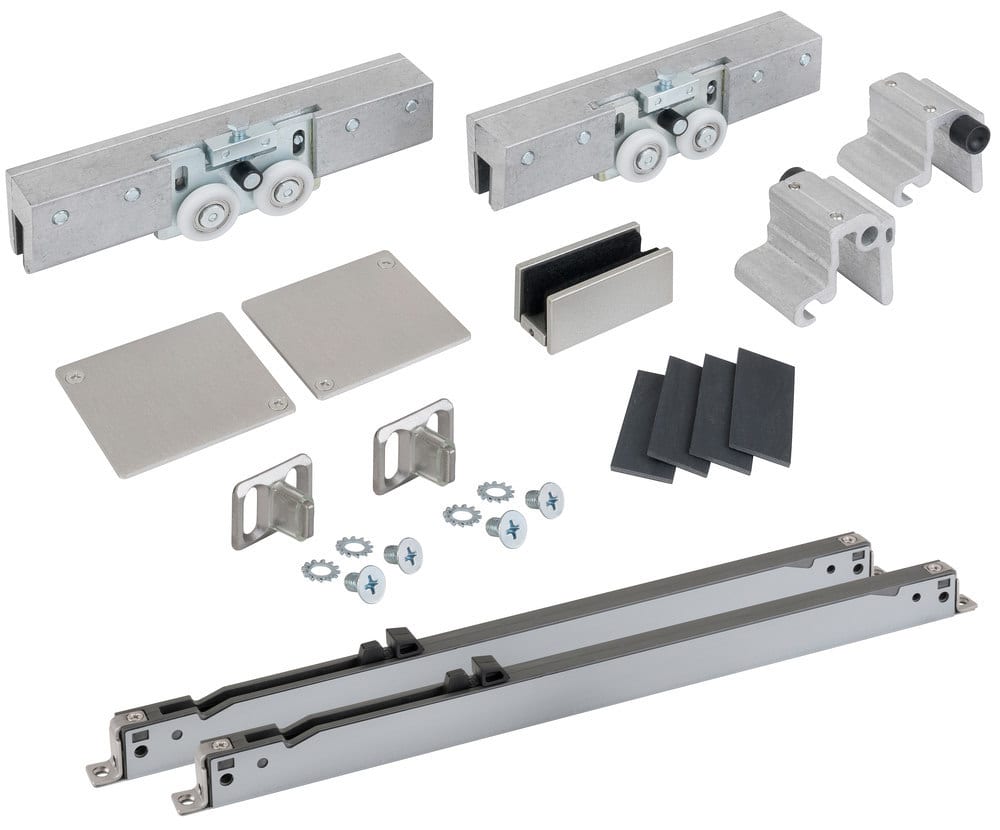 HERMAT Schiebetürbeschlag SAN REMO 9170.GKT/SAFE/80.Ö/GLAS, Aluminium