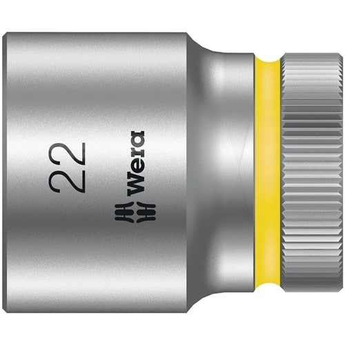 WERA Steckschlüsseleinsatz 8790 HMC Außen-6-kant SW22mm L.37mm 4-kt1/2Zoll CV verchr.