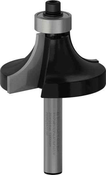 BOSCH Abrundfräser 1/4", R1 12,7 mm, D 38,1 mm, L 18,6 mm, G 60 mm