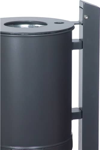 RENNER Abfallbehälter H515xØ380mm 50l anthrazit-eisenglim. ungelocht Befestigungsschii