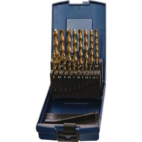 TECWERK Spiralbohrersatz DIN 338 TypN D.1-10,5x0,5mm HSS TiN 24tlg.Ku.-Kass.TECWERK