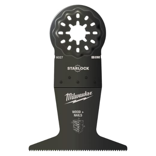 MILWAUKEE 65 x 42 mm Multitool Starlock Bi-Metall Tauchsägeblatt für Schnitte in Holz mit Nägeln