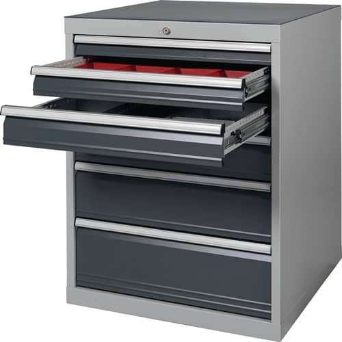 BEDRUNKA+HIRTH Schubladenschrank H1019xB705xT736mm lichtgrau/grau 6 Schubl.BEDRUNKA+HIRTH