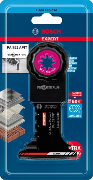 BOSCH EXPERT MultiMax PAII 52 APIT Blatt für Multifunktionswerkzeuge, 52 mm. Für oszillierende Multifunktionswerkzeuge