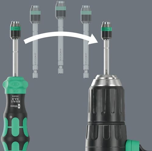 WERA Magazinbithalter Kraftform Kompakt 26 RA-R 6-tlg.m.Tasche WERA