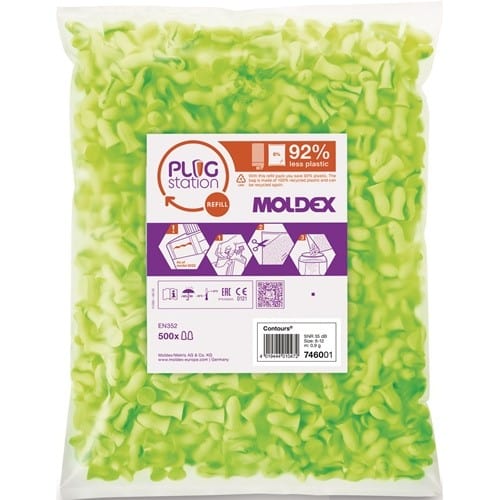 MOLDEX Gehörschutzstöpsel Contours® 746001 EN 352-2 SNR 35 dB 500 PA/Nachfüllpackung