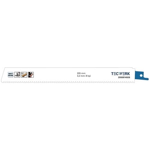 TECWERK Säbelsägeblatt L.228mm B.25mm TPI 8 3,2mm Karte a 1 St.TECWERK