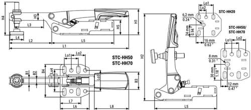 BESSEY Waagrechtspanner STC-HH50 Gr.50 waagrechte Grundpl.BESSEY