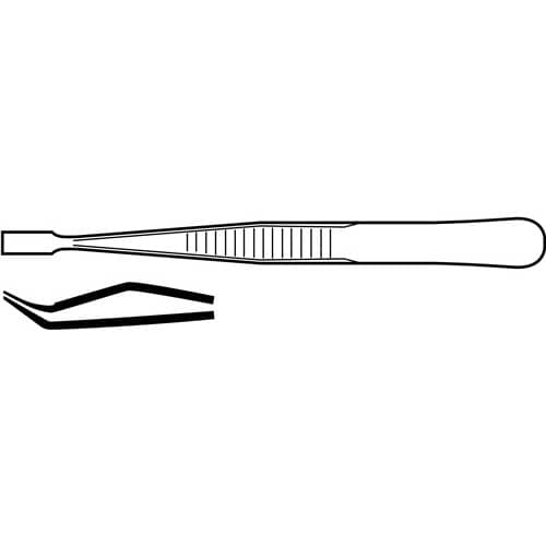 TECWERK Flachpinzette Gesamt-L.120mm eckige Spitzen VA TECWERK