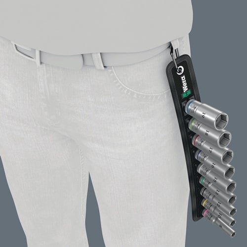 WERA Steckschlüsseleinsatzset Belt B Deep 1 9-tlg.SW 8-19mm Antr.10mm (3/8) Zoll WERA