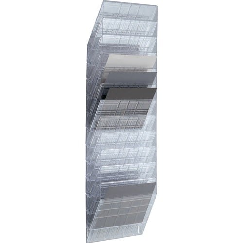 DURABLE Prospekthalter H1045xB348xT95mm Anz.Fächer 12 A4 quer Polystyrol transp.DURABLE