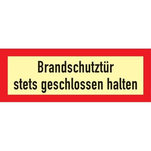 Nordwest Brandschutzzeichen DIN 4066 L297xB105mm Brandschutztür stets geschl.halten Folie