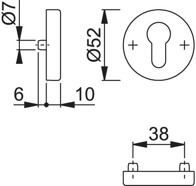 HOPPE® Schlüsselrosette E42HS, Edelstahl, 11841315