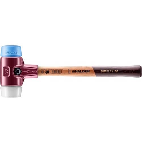 HALDER Schonhammer SIMPLEX L.350mm Kopf-D.50mm weich/mittelh.HO TPE-soft blau/Superpl.