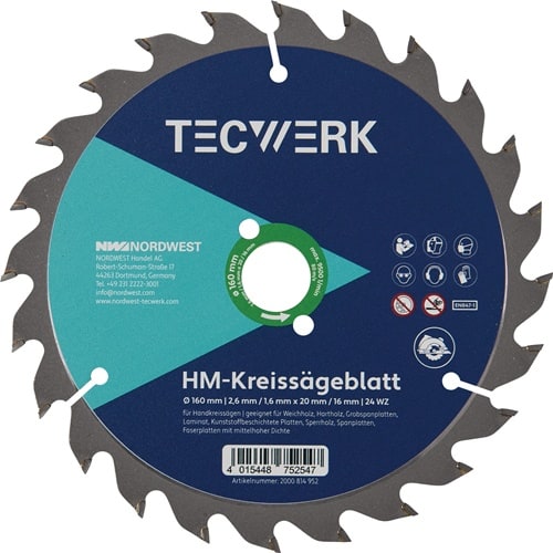 TECWERK Handkreissägeblatt AD 235mm Z.24 WZ Schnitt-B.2,8mm TECWERK