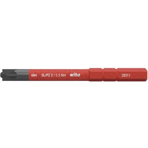 WIHA Wechselkl.SlimBit electric Plus/Minus Schlitz/PZD 2x75mm VDE isol.WIHA