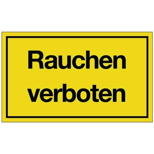 Hinweiszeichen Rauchen verboten L250xB150mm gelb schwarz Ku.