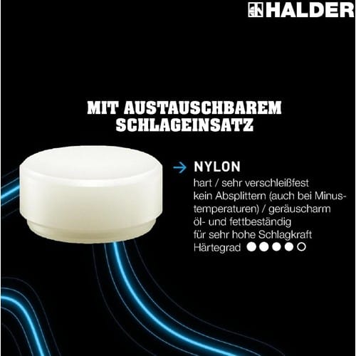 HALDER Schonhammerkopf SUPERCRAFT Kopf-D.40mm Nyl.weiß hart HALDER