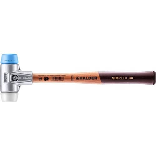 HALDER Schonhammer SIMPLEX L.300mm Kopf-D.30mm HO Superplast.weiß/TPE-soft blau HALDER