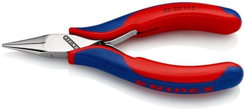 KNIPEX Elektronik-Greifzange Gesamt-L.115mm flachrunde Backen Form 2 Mehrkomp.-Hüllen