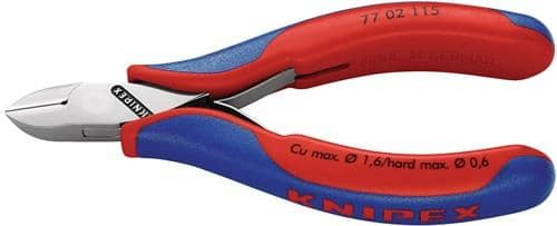 KNIPEX Elektronikseitenschneider L.130mm Form 4 Facette nein 2K-Hülle spiegelpol.KNIPEX