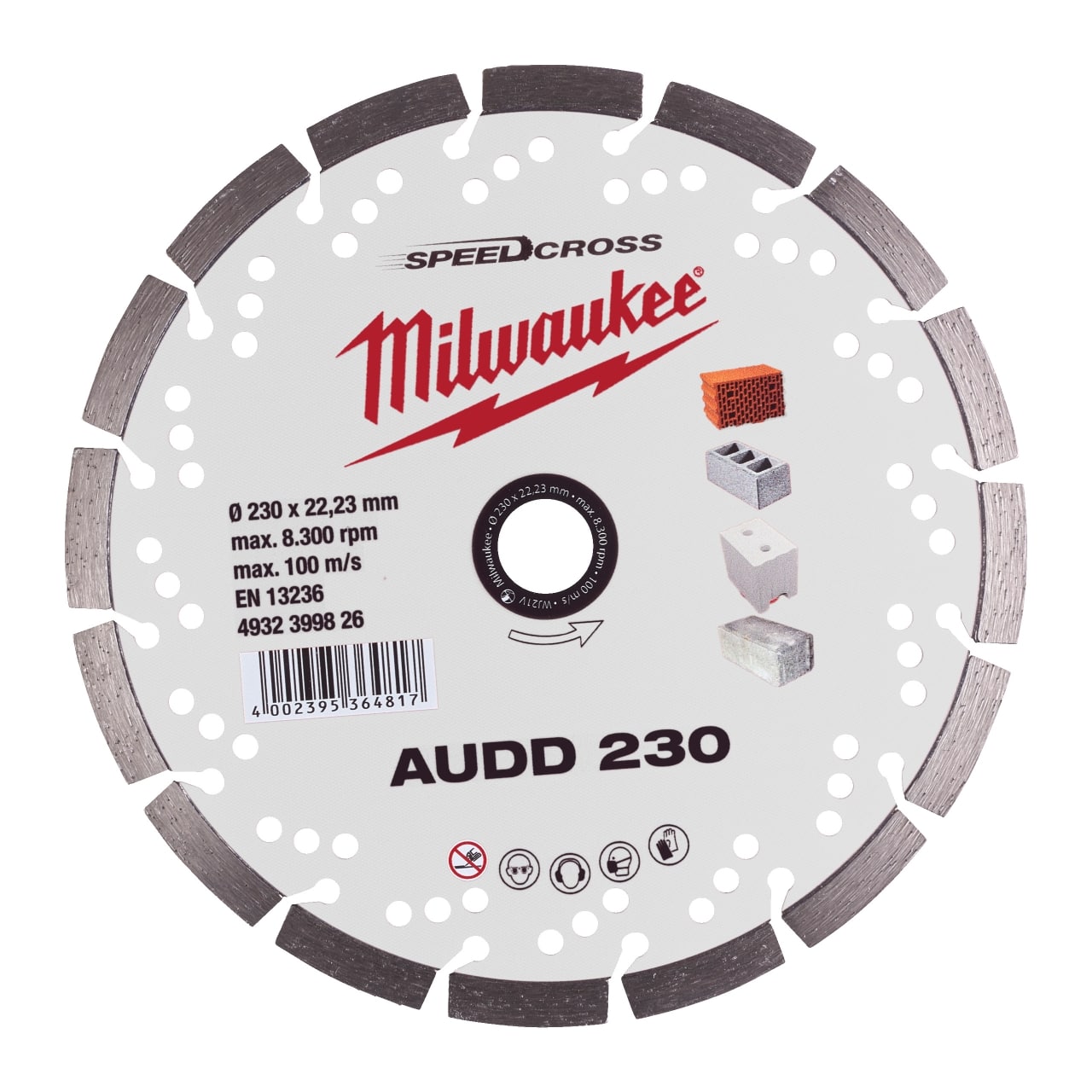 MILWAUKEE für abrasive Materialien Speedcross Diamanttrennscheibe AUDD 230 mm