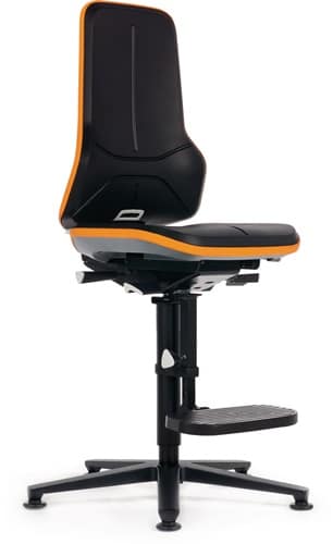 BIMOS Arbeitsdrehstuhl Neon Bodengleiter+Aufstiegshilfe o.Polsterelement grau