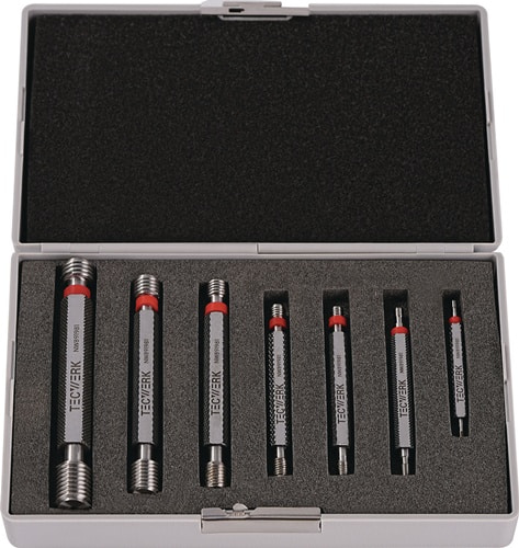 TECWERK Grenzgewindelehrdornsatz 6H je 1 St.M3,M4,M5,M6,M8,M10,M12 f.M TECWERK