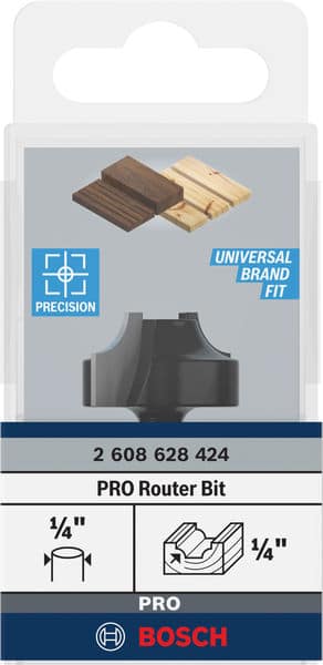 BOSCH Profilfräser E 1/4", R1 6,3 mm, D 25,4 mm, L 14 mm, G 46 mm