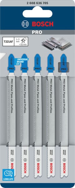 BOSCH Stichsägeblatt T 321 AF Speed for Metal, 5er-Pack