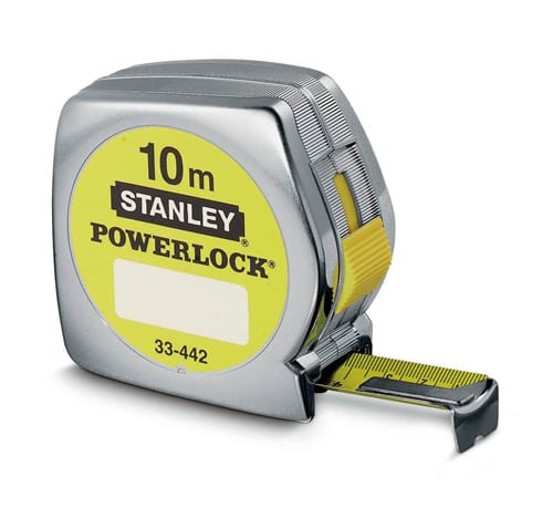 STANLEY Taschenrollbandmaß PowerLock® L.10m B.25mm mm/cm EG II Ku.Clip lose