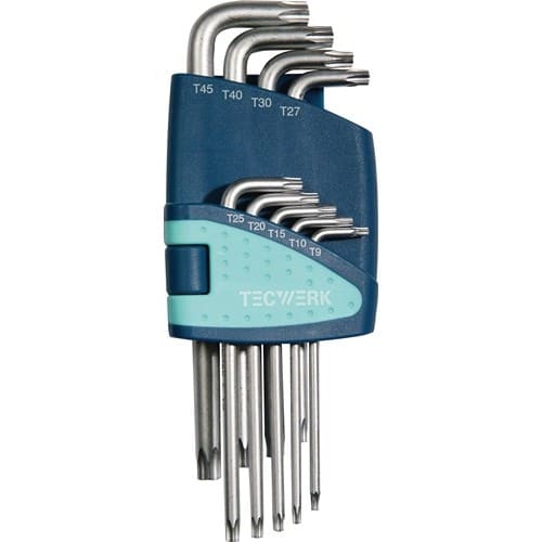TECWERK Winkelschraubendrehersatz 9-tlg.T9-T45 Ku.-Halter TECWERK