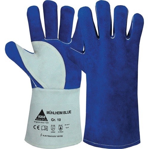 HASE Schweißerhandschuhe Mühlheim Blue Gr.12 blau/grau Rindspaltleder