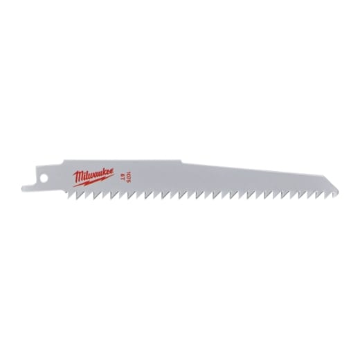 MILWAUKEE 150 x 4,2 mm (6 TPI), unlackiert Säbelsägeblatt Holz - ideal für gerade, schnelle Schnitte in Nassholz