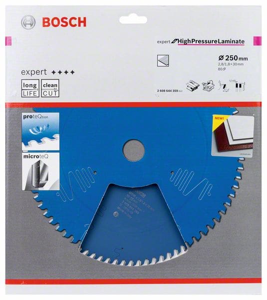 BOSCH Kreissägeblatt Expert for High Pressure Laminate, 250 x 30 x 2,8 mm, 80