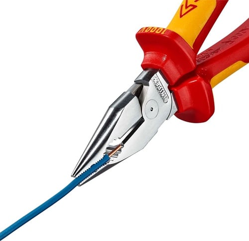 KNIPEX Spitzkombizange L.185mm pol.Mehrkomp.-Hülle verchr.VDE KNIPEX