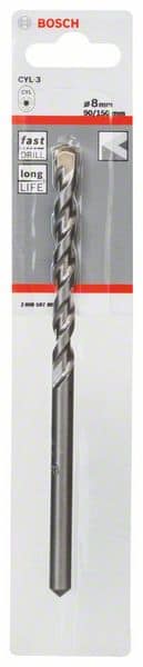 BOSCH Betonbohrer CYL-3, 8 x 90 x 150 mm, d 7,5 mm, 1er-Pack