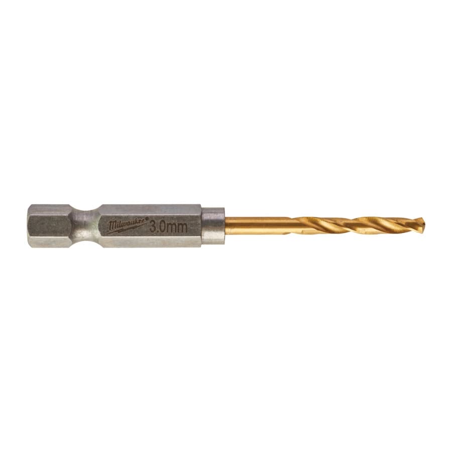 MILWAUKEE 3,0 x 65 mm SHOCKWAVE Metallbohrer HSS-G RED HEX Titan 1/4" 10er Pack