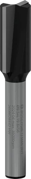 BOSCH Nutfräser Standard for Wood, 6 mm, D1 9,5 mm, L 19,5 mm, G 51 mm