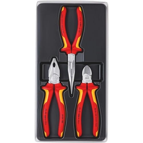 KNIPEX Zangensatz Elektro-Paket Inh.3tlg.VDE verchr.Kunststofftiefziehteil KNIPEX
