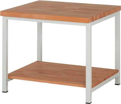 RAU Werkbank Classic B1000xT900xH840mm Buche massiv lichtgrau 1 Ablageboden