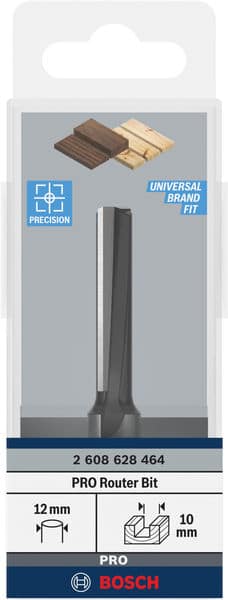 BOSCH Nutfräser Standard for Wood, 12 mm, D1 10 mm, L 40 mm, G 81 mm