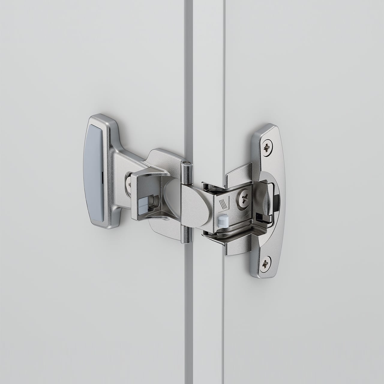 HETTICH Grundscharnier Selekta Pro 2000 E, 180 °, Auflage -3.2 mm, mit Spreizmuffen, vernickelt, 45056