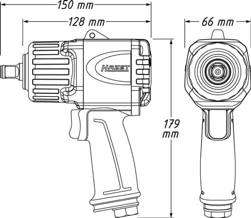 HAZET Druckluftschlagschrauber 9012TT 12,5mm (1/2Zoll) A4-kt.1356 Nm HAZET