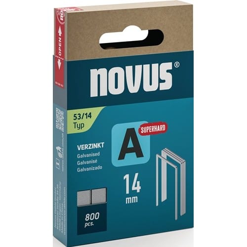 NOVUS Feindrahtklammer A Typ 53 Klammer-B.11,3mm 14mm 0,75mm superhart 800 St.NOVUS