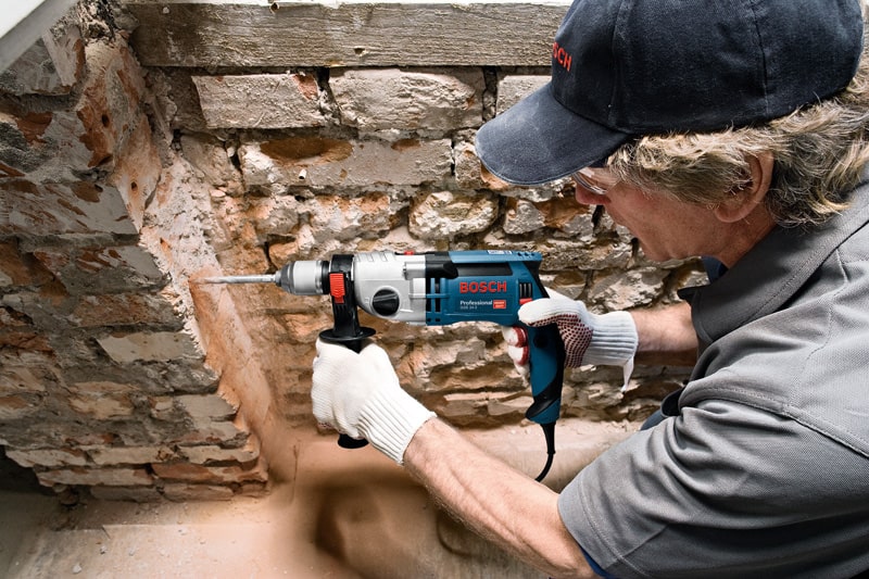 BOSCH Schlagbohrmaschine GSB 24-2, mit 7-teiligem Holzbohrer-Set, Lochsäge-Set