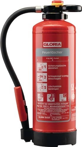 Auflade-Pulverfeuerlöscher mit Wandhalter GLORIA