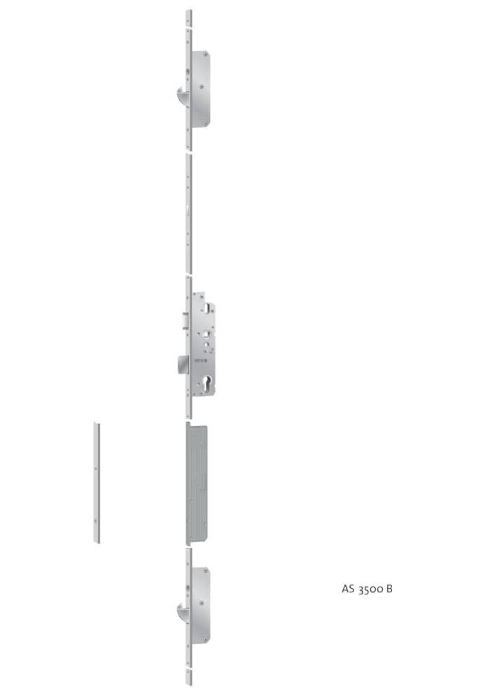 KFV Mehrfachverriegelung MFS AS3500SLQ, Flachstulp, B296, Edelstahl, Holz 3489209