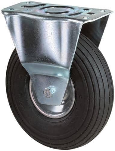 BS ROLLEN Luftrad D.200mm Trgf.75kg Bockrolle m.Platte Rillenprofil BS ROLLEN