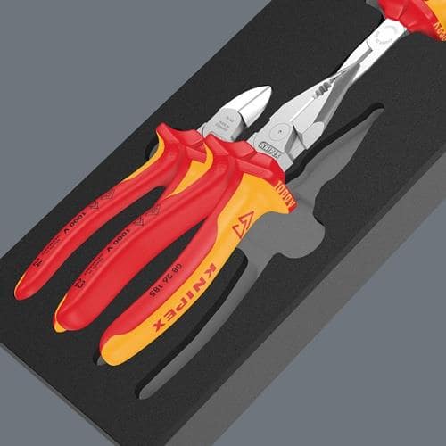WERA Schaumstoffeinlage 9784 3-teilig KNIPEX Zangen Set VDE 1 WERA